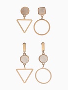 Серьги «Ракушка» треугольник полый, белые в золоте, форма МИКС - Фото 1