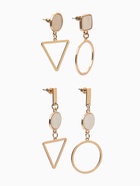 Серьги «Ракушка» треугольник полый, белые в золоте, форма МИКС - Фото 2