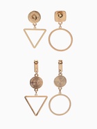 Серьги «Ракушка» треугольник полый, белые в золоте, форма МИКС - Фото 3