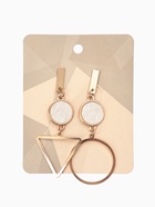 Серьги «Ракушка» треугольник полый, белые в золоте, форма МИКС - Фото 5