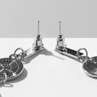 Серьги «Ракушка» треугольник полый, чёрные в серебре - Фото 2