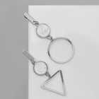 Серьги с перламутром «Ракушка» треугольник полый, крупный, цвет белый в серебре - Фото 2