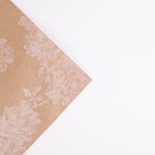 Бумага упаковочная крафтовая бурая «Цветы», в рулоне 0,68 x 8м - Фото 3