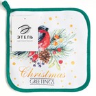 Новый год. Прихватка "Сhristmas greetings", 19х19 см, цвет МИКС, саржа,100% х/л, ватин 250г/м2 - Фото 4