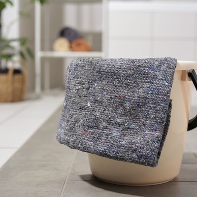 Салфетка - тряпка хозяйственная с оверлоком Доляна, 60×75 см, плотность 170 г/м, строчка 2,5 мм, цвет серый