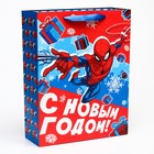 Пакет ламинированный вертикальный, 31 х 40 х 11,5 см "С новым годом!", Человек-паук - фото 318688457