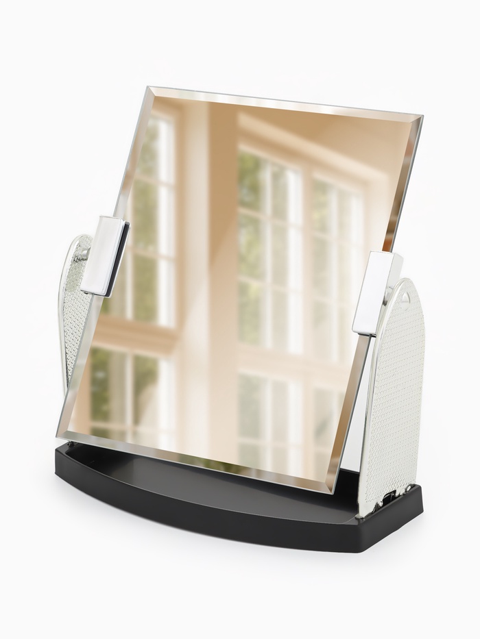 Зеркало настольное, прямоугольное, 17.5×19 см, (15×17 см), цвет серебряный - Фото 1