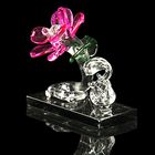 Сувенир стекло "Лебедь у цветка" 3,5х5,5х5,8 см - Фото 3