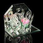 Сувенир стекло "Лебеди возле цветка" 7,8х15х12 см - Фото 2