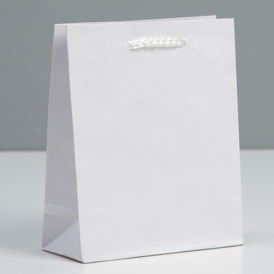 Пакет подарочный ламинированный, упаковка, «Белый», S 12 х 15 х 5,5 см
