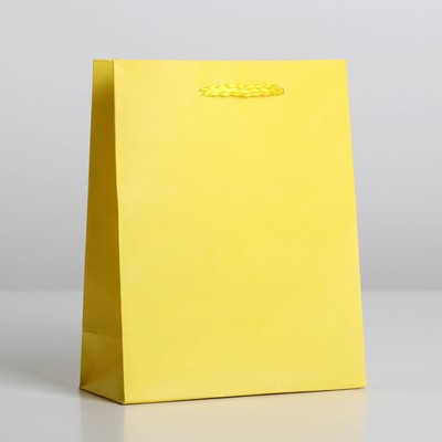 Пакет подарочный ламинированный, упаковка, «Жёлтый», S 12 х 15 х 5,5 см