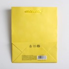 Пакет подарочный ламинированный, упаковка, «Жёлтый», S 12 х 15 х 5,5 см - Фото 5