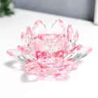 Сувенир стекло "Лотос кристалл трехъярусный розовый" d=11 см - фото 5835347