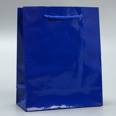 Пакет подарочный ламинированный, упаковка, «Синий», S 12 х 15 х 5,5 см
