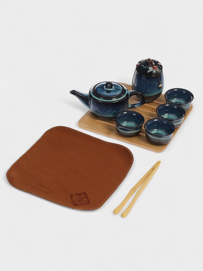 УЦЕНКА Набор для чайной церемонии 8 предметов, на 4 персоны, чашка 45 мл, чайник 180 мл, темный - Фото 1
