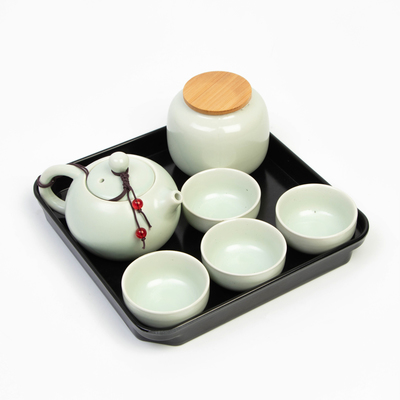 УЦЕНКА Набор для чайной церемонии 8 пред. на 4 персоны., чашка 45 мл, чайник 180 мл, светлый