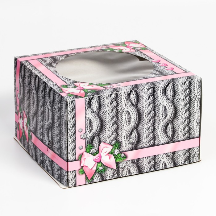 Кондитерская упаковка с окном «Вязанка», 30 х 30 х 19 см 7384450