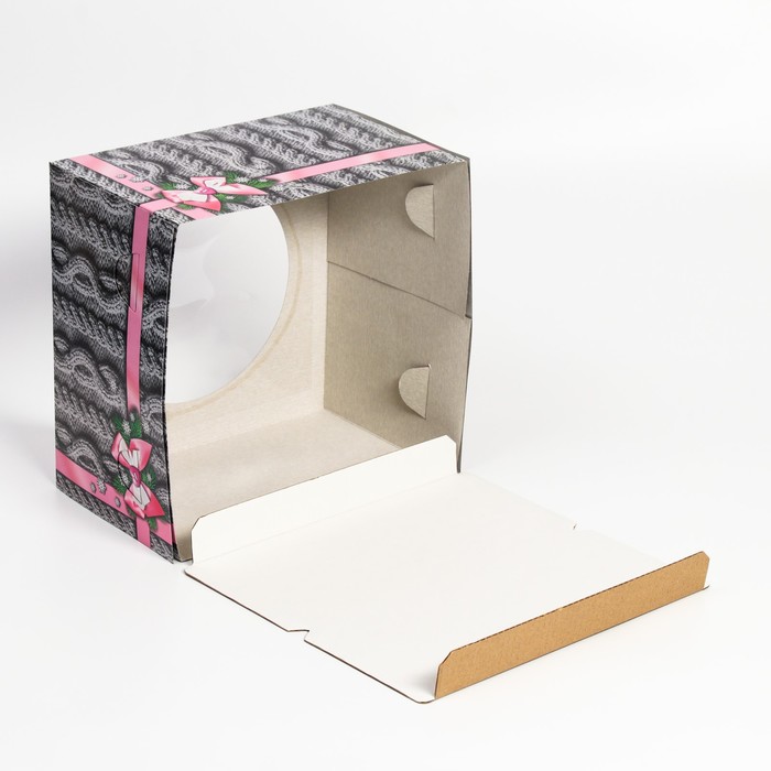 Кондитерская упаковка с окном «Вязанка», 30 х 30 х 19 см 7384450