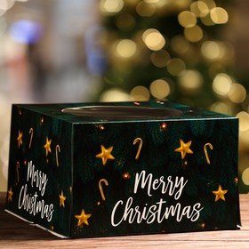 Кондитерская упаковка с окном «Merry Christmas», 30 х 30 х 19 см