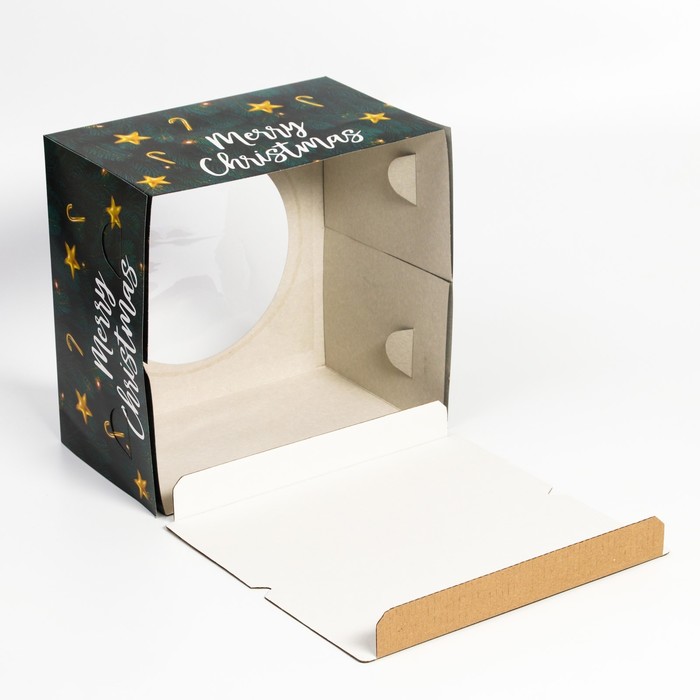 Кондитерская упаковка с окном «Merry Christmas», 30 х 30 х 19 см 7384453