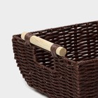 Корзина для хранения ручной работы Доляна «Лоза», плетёная, с ручками, 38×27×14 см, цвет коричневый - фото 9517973