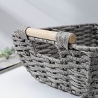 Корзина для хранения ручной работы Доляна «Лоза», плетёная, с ручками, 38×27×14 см, цвет серый - фото 24514841