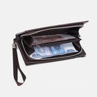 Портмоне мужское на молнии, для отдел купюр, для карт, для монет, цвет коричневый - фото 24468625
