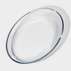 Форма для запекания и выпечки Доляна, 3 л, 35×24×6 см, овальная, жаропрочное стекло, прозрачная - Фото 4