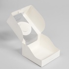 Коробка под бенто - торт с окном, белая, 14?14?8 см (комплект 5 шт) - фото 65327409