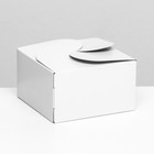 Коробка под бенто-торт без окна, белая, 14 х 14 х 8 см - Фото 1