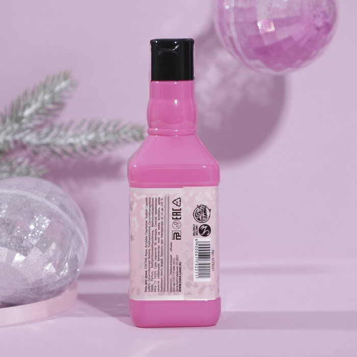 Гель для душа во флаконе виски "Сияй этой зимой" 250 мл, аромат сладкой ванили с нотками миндаля 24754