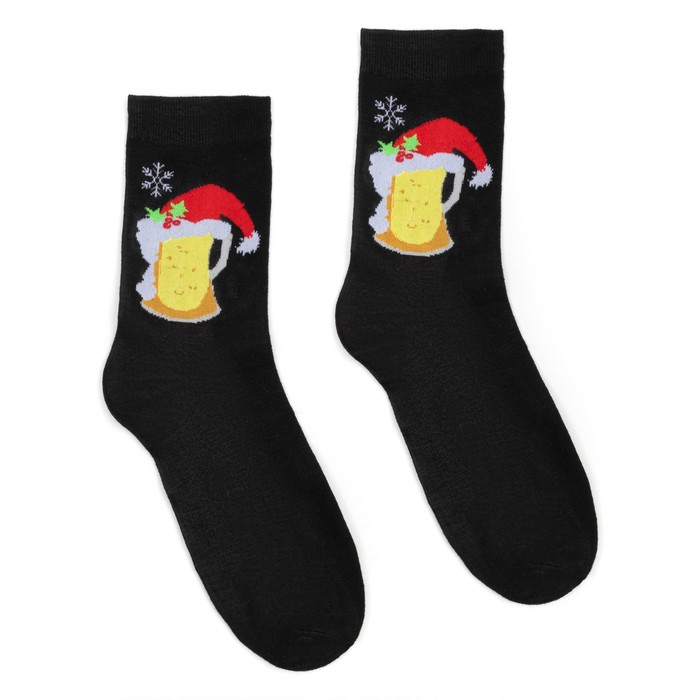 Носки мужские, цвет черный, размер 39-44 - Фото 1