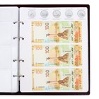 Альбом для монет на кольцах 225×265 мм, «Памятные монеты РФ», обложка ПВХ, 13 листов, коричневый - Фото 13