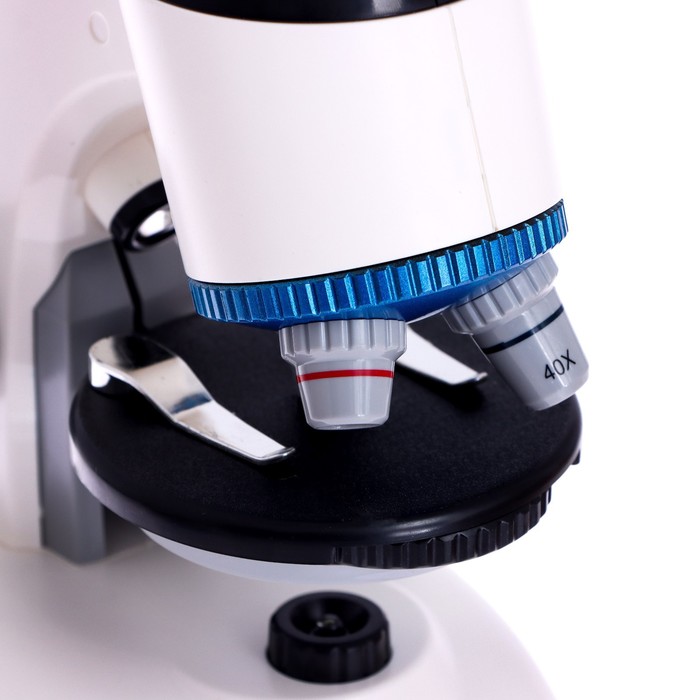 Микроскоп детский «Набор биолога в чемодане» кратность х40, х100, х640, подсветка, цвет белый - фото 1907318354