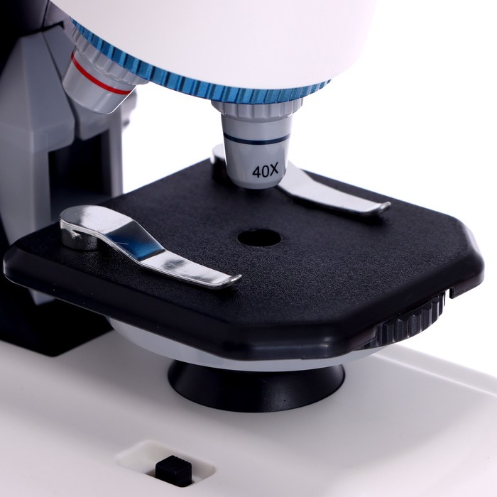 Микроскоп детский «Набор биолога в чемодане» кратность х40, х100, х640, подсветка, цвет белый - фото 1907318368