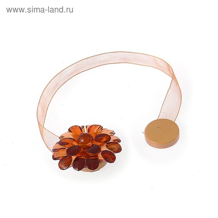 Подхваты для штор «Астра», 2 шт, цвет «кофейный» - Фото 1