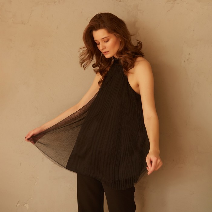 Топ женский MINAKU: Green trend, чёрный, размер 44