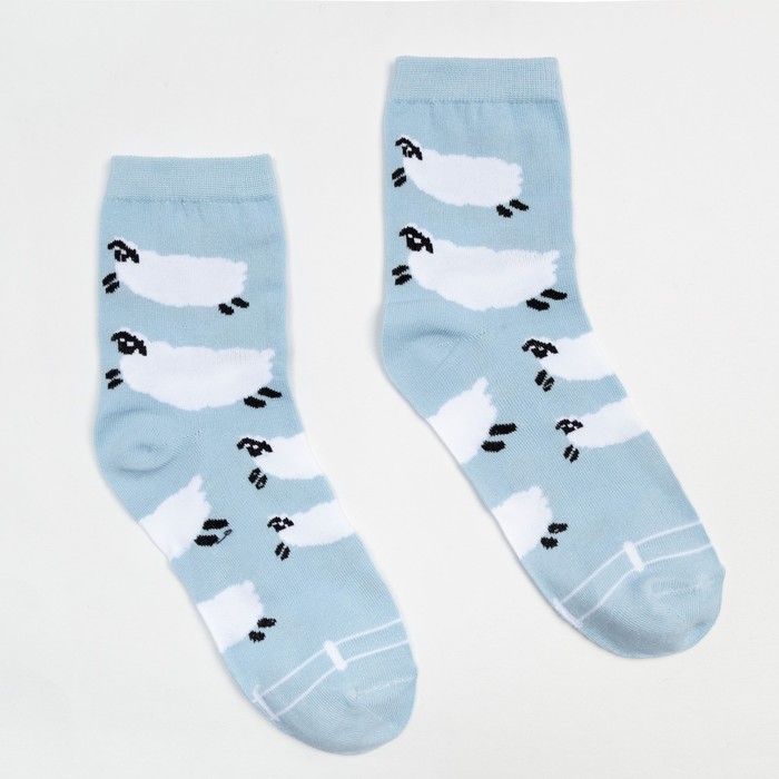 Носки женские MINAKU «Sleep», цвет белый/голубой, размер 36-37 (23 см) - Фото 1