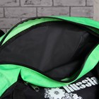 Сумка спортивная, отдел на молнии, наружный карман, цвет чёрный/зелёный - Фото 3