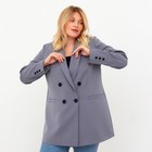 Пиджак женский двубортный MIST plus-size, размер 52, цвет серо-голубой - фото 318689324