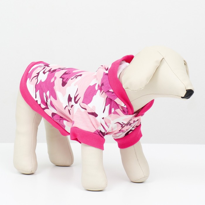 Кофта с капюшоном "Пустыня", флис, размер S (ДС 21, ОШ 24, ОГ 30 см), розовое