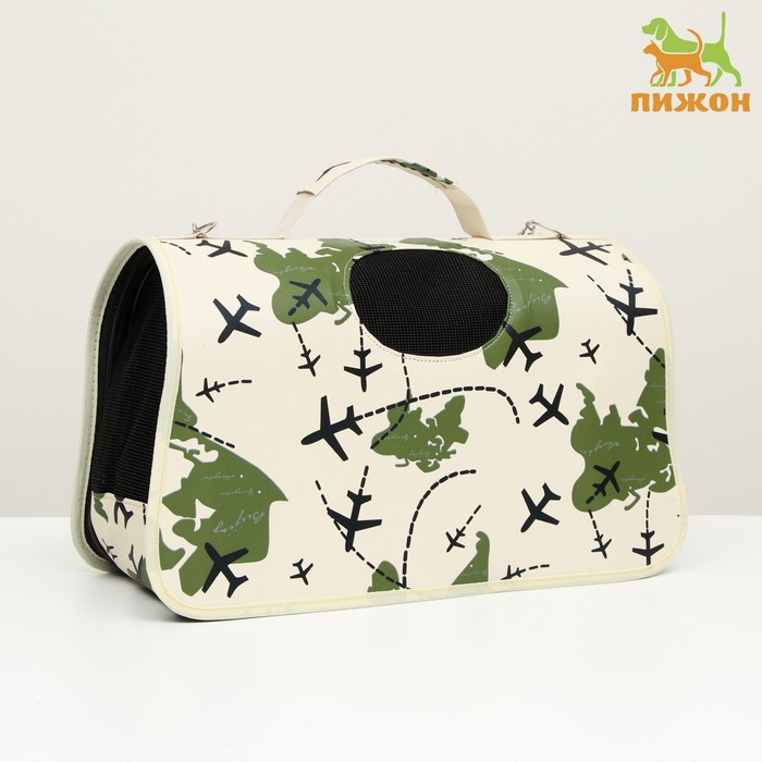 Сумка-переноска каркасная «Самолеты», размер L, 50×23×30 см - Фото 1