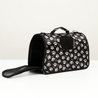 Сумка-переноска каркасная «Лапки Happy», размер М, 40×21×27 см, чёрная - Фото 5