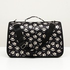 Сумка-переноска каркасная «Лапки Happy», размер М, 40×21×27 см, чёрная - Фото 6