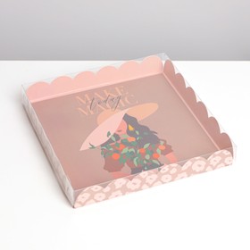 Коробка для кондитерских изделий с PVC крышкой «Make today magic», 18 × 18 × 3 см