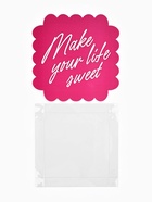 Коробка для печенья, кондитерская упаковка с пластиковой крышкой, Make your life sweet, 18 х 18 х 3 см - Фото 5