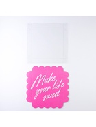 Коробка для печенья, кондитерская упаковка с пластиковой крышкой, Make your life sweet, 18 х 18 х 3 см - Фото 6