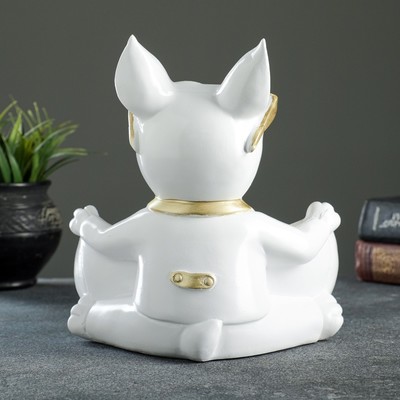 Подставка для мелочей «Бульдог сидит», белая, 20×18×21 см