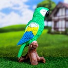 Садовая фигура "Попугай на коряге" 12х18х34см, зеленый - Фото 3