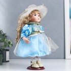Кукла коллекционная керамика "Наташа в нежно-голубом платье в шляпке" 30 см - Фото 2